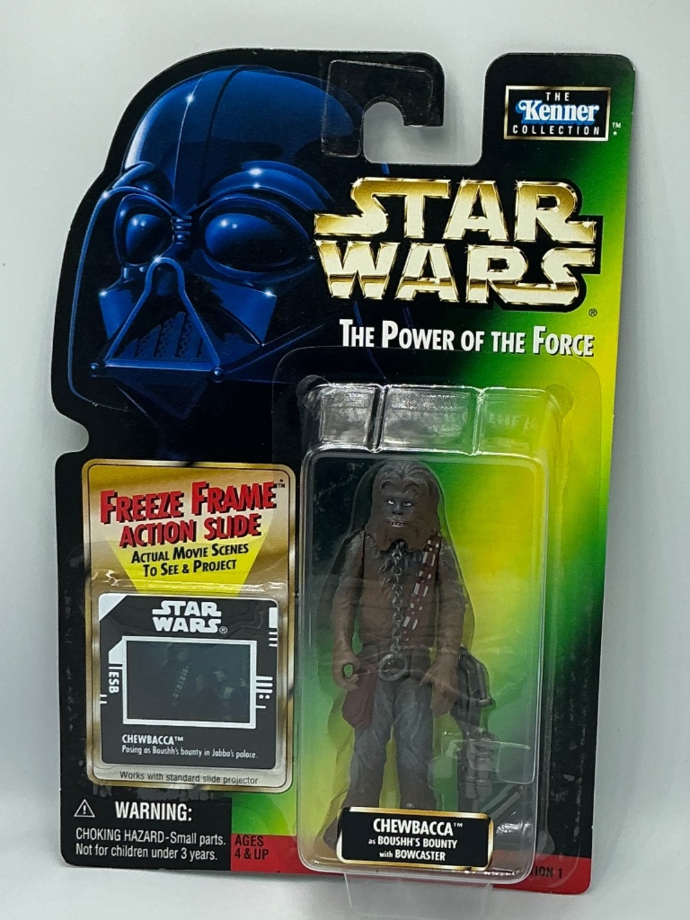 Star Wars Chewbacca Power Of The Force Freeze Frame Action Slide 1998 Hasbro